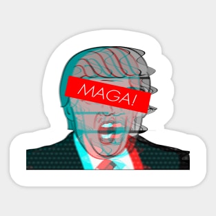 MAGA glitch Sticker